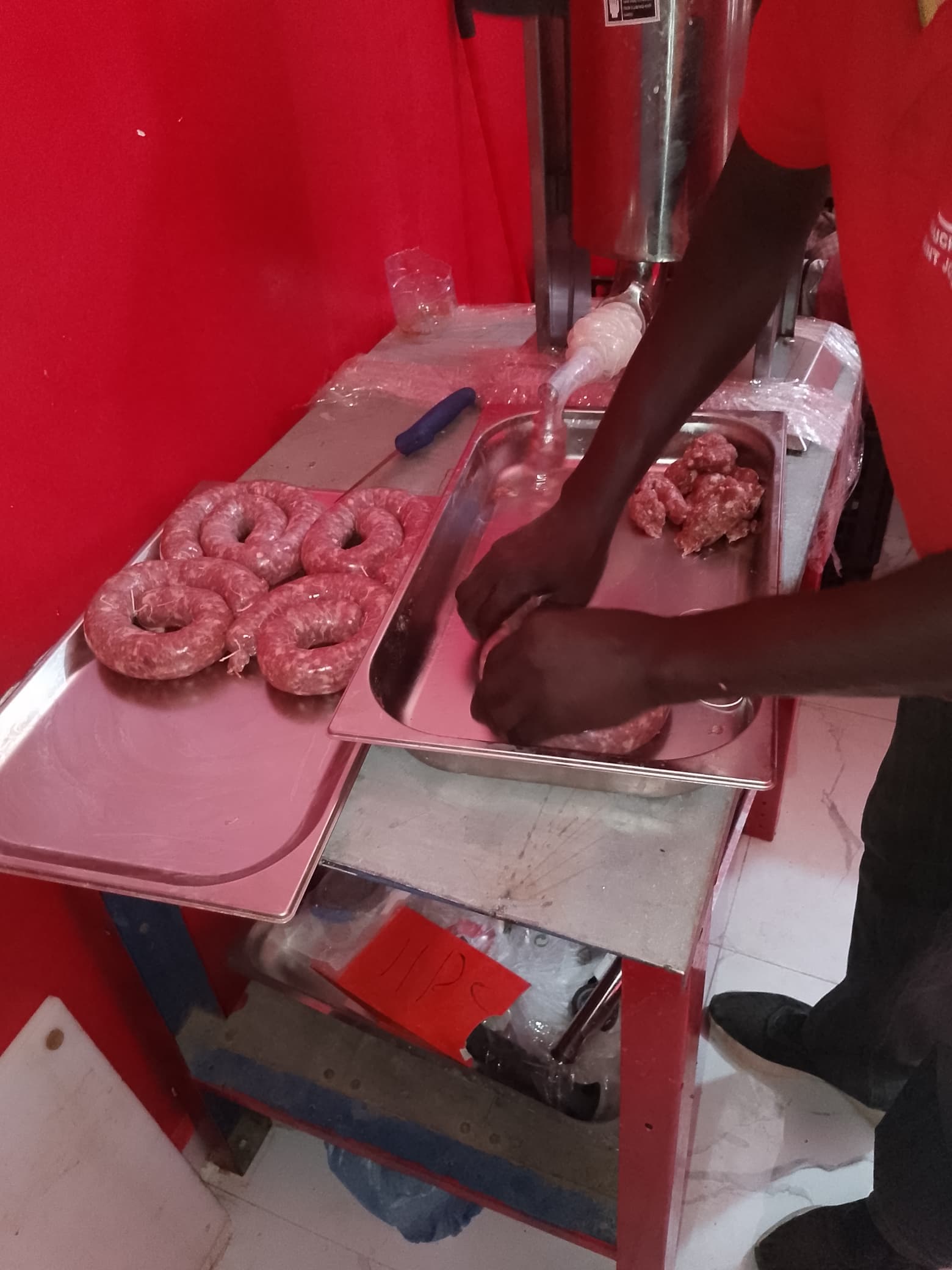 L'atelier de découpe de la boucherie